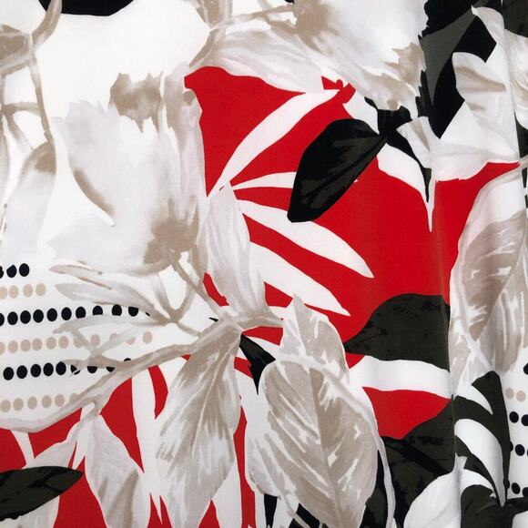 Calvin Klein 1X Floral Abstract Print Shift Dress Red Black White‎ Plus Size - Picture 9 of 14